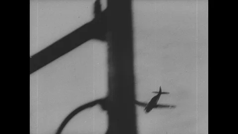 German fighter is shot down as Allied bombers evade antiaircraft fire Stock Footage 103377157