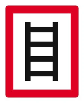 German fire brigade sign - Fire ladder symbol sign Stock Illustration