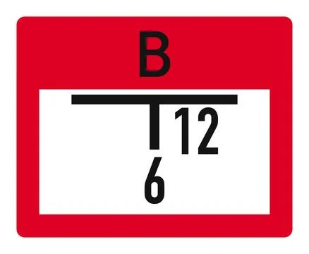 German fire brigade sign - Shut-off valve sign B with distance figures Stock Illustration