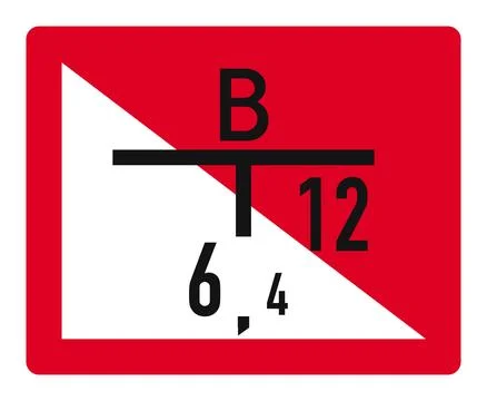 German fire brigade sign - Shut-off valve sign with red corner marking Stock Illustration
