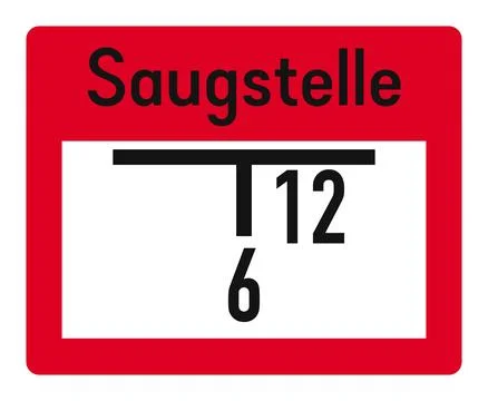 German fire brigade sign - Suction point sign with distance figures Ilustración de archivo
