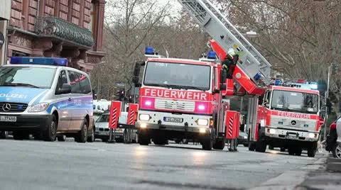 German fire engines 스톡 동영상 10574894