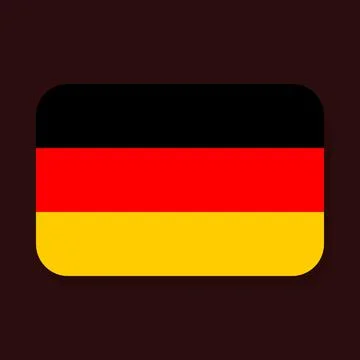 German flag with a 2 by 3 ratio and rounded corners Stock Illustration