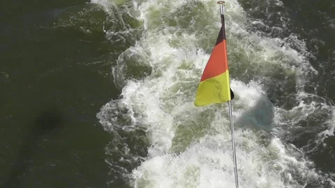 German flag above the water 스톡 동영상 282998737