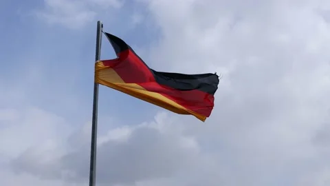 German flag against sky Stock Footage 150656328