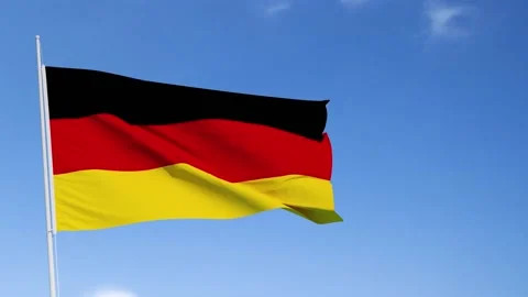 German flag against the sky Stock Footage 169634640