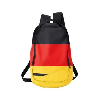 German flag backpack isolated on white Stock Photos