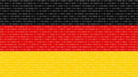 German flag with binary code overlay Stock Illustration