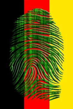 German Flag Binary Fingerprint Stock Illustration