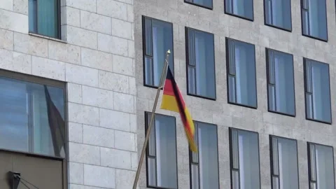 German flag on a building Stock Footage 94830915