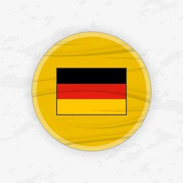 German Flag in a Circular Emblem Design, Abstract Round Sticker Illustration. Stock Illustration