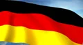 German Flag Closeup Waving Against Blue Sky Seamless Loop CG HD Footage