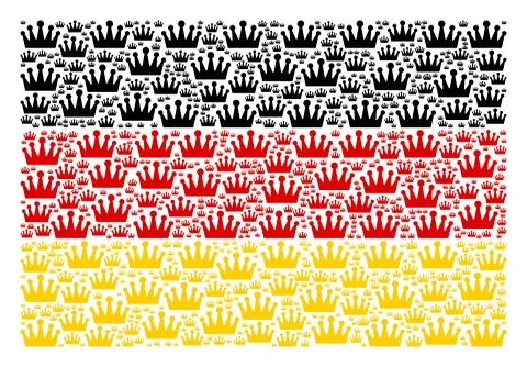 German Flag Collage of Crown Items 스톡 일러스트