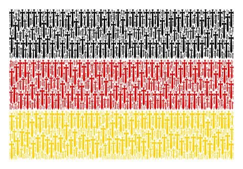 German Flag Collage of Medieval Sword Items Illustrazione stock