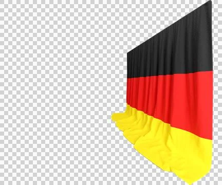 German Flag Curtain in 3D Rendering Germany's Resilient Spirit Stock Illustration