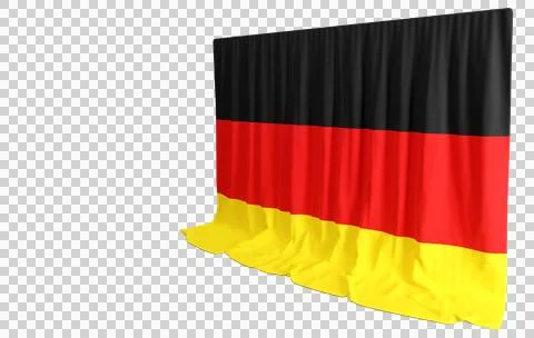 German Flag Curtain in 3D Rendering Germany's Resilient Spirit Stock Illustration
