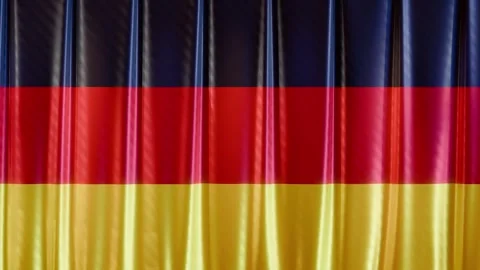 German flag curtains closing and opening. Stock-Footage 258094473