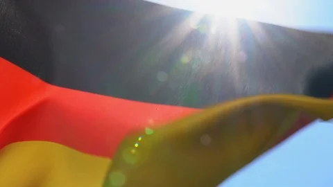 German Flag Flapping Stock Footage 118575839