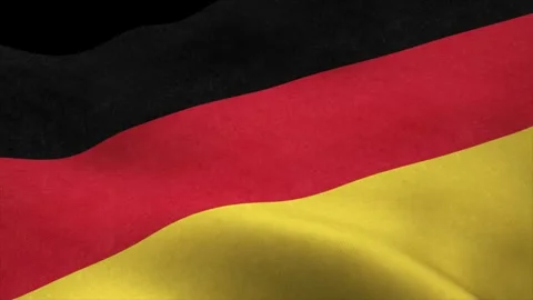 German flag fluttering in the wind animation isolated on black background Stock Footage 322994815