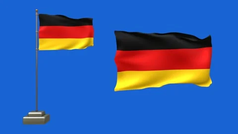 A German flag flutters on a moving pole, while the other waves softly witho.. Video stock 317611935