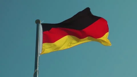 A German flag is flying 動画素材 343384614