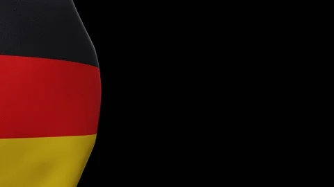 German flag Germany flag unfolding waving on green screen alpha transition 3d Stock Footage 126964141
