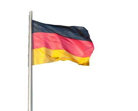 German Flag Isolated on a White Background Stock Photos