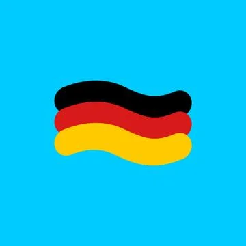 German flag linear style. Sign of State of Germany. Symbol of Federal Republi Stock Illustration