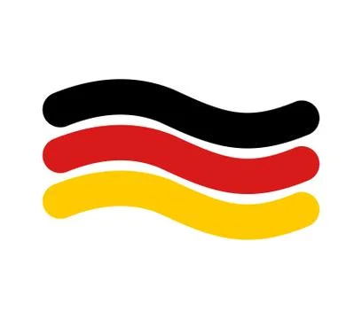 German flag linear style. Sign of State of Germany. Symbol of Federal Republi Stock Illustration