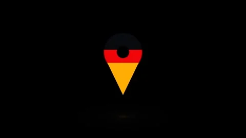 German Flag Location Marker Seamless Loop Stock Footage 342437547