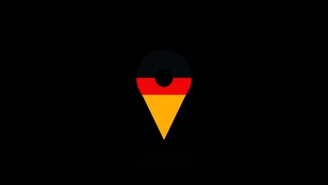 German Flag Map Pin Icon Animation Seamless Loop Stock Footage 341826118