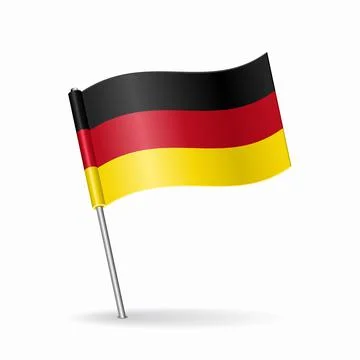 German flag map pointer layout. Vector illustration. Stock Illustration