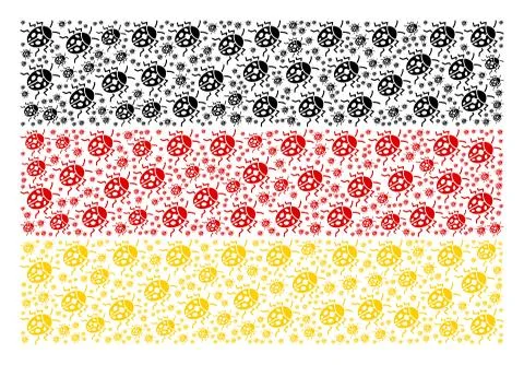 German Flag Mosaic of Ladybird Bug Items Stock Illustration