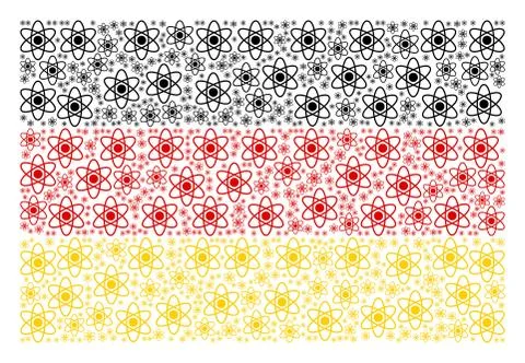 German Flag Pattern of Atom Icons Illustrazione stock