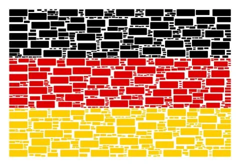 German Flag Pattern of Building Brick Items Illustrazione stock