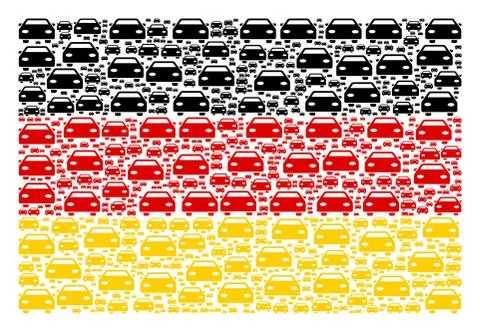 German Flag Pattern of Car Icons Stock Illustration