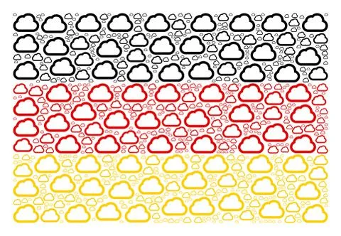 German Flag Pattern of Cloud Items Stock Illustration
