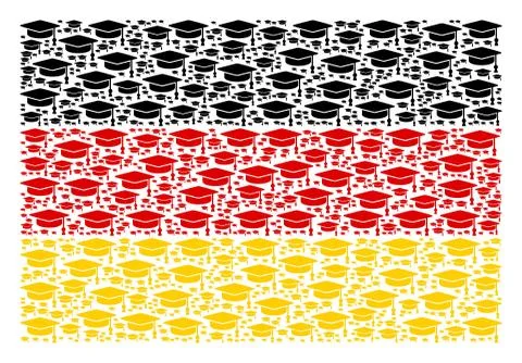 German Flag Pattern of Graduation Cap Items 스톡 일러스트