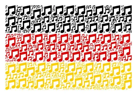 German Flag Pattern of Music Notes Icons 스톡 일러스트