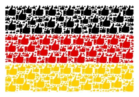 German Flag Pattern of Thumb Up Items Illustrazione stock