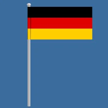 German flag with pole vector Stock Illustration