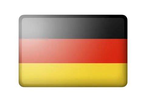 The German flag. Rectangular matte icon. Isolated on white background イラスト素材