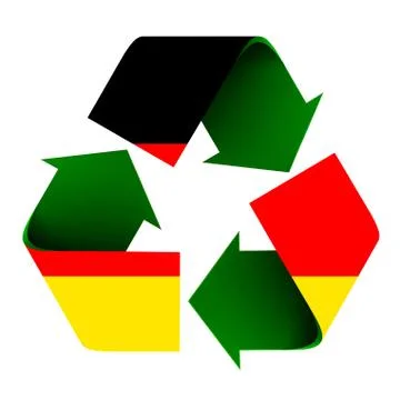 German flag on a recycle symbol Stock Illustration