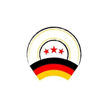 German flag, retro stamp, vector illustration Stock Illustration