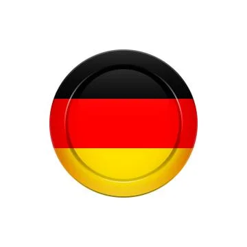 German flag on the round button, vector illustration Stock Illustration