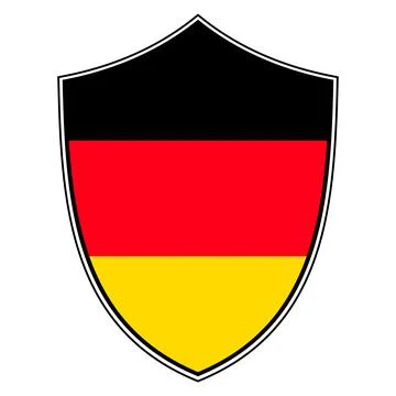 German flag shield emblem national colors heraldic badge symbol Ilustração Stock