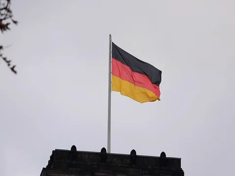 German Flag in Slow-motion Stockbeeldmateriaal 101421780