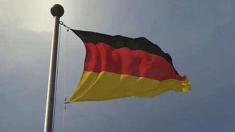 German Flag in Slow Motion Loop -Germany Stock Footage 88873183