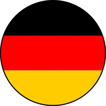 German flag vector circular icon on transparent background Stock Illustration