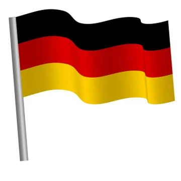 German flag waving on a pole Stock Illustration